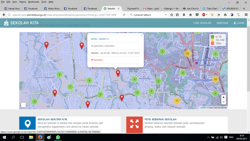 Pemanfaatan Teknologi Web GIS di bidang Pendidikan